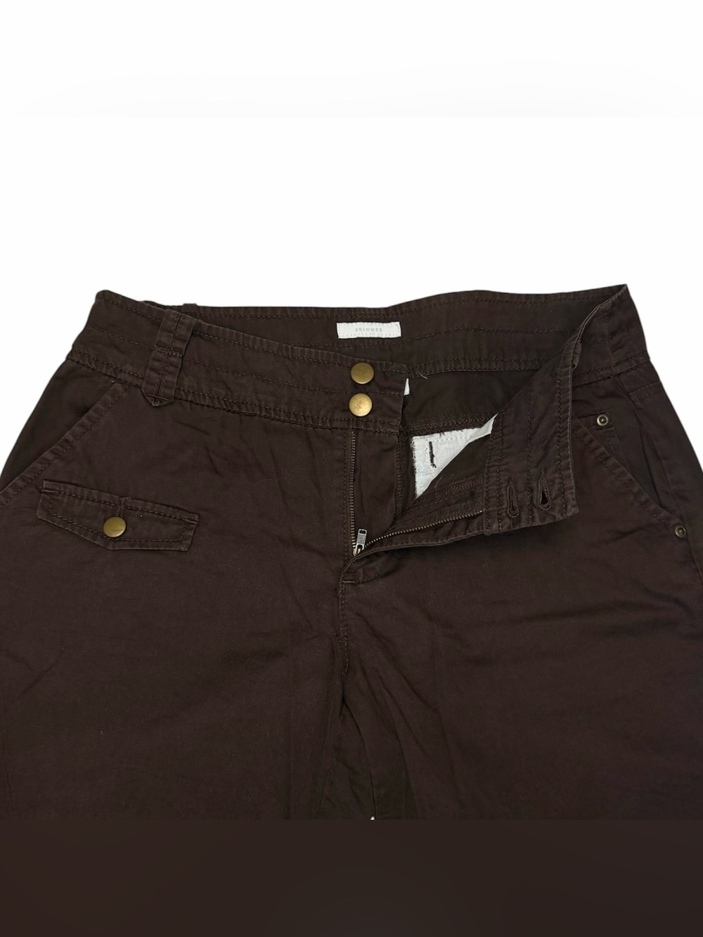 Charter Club Skimmer Size 6 Brown Cotton Capri Pants Cropped Y2K - Picture 3 of 5